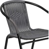 image:imageFlash Furniture Lila Modern Rattan IndoorOutdoor Stackable Dining Chairs Stacking Rattan Bistro Chairs for Patio or Restaurant Set of 4 BrownGrey