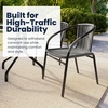image:imageFlash Furniture Lila Modern Rattan IndoorOutdoor Stackable Dining Chairs Stacking Rattan Bistro Chairs for Patio or Restaurant Set of 4 BrownGrey