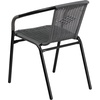 image:imageFlash Furniture Lila Modern Rattan IndoorOutdoor Stackable Dining Chairs Stacking Rattan Bistro Chairs for Patio or Restaurant Set of 4 BrownGrey