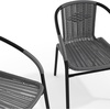 image:imageFlash Furniture Lila Modern Rattan IndoorOutdoor Stackable Dining Chairs Stacking Rattan Bistro Chairs for Patio or Restaurant Set of 4 BrownGrey