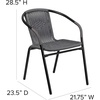 image:imageFlash Furniture Lila Modern Rattan IndoorOutdoor Stackable Dining Chairs Stacking Rattan Bistro Chairs for Patio or Restaurant Set of 4 BrownGrey