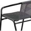 image:imageFlash Furniture Lila Modern Rattan IndoorOutdoor Stackable Dining Chairs Stacking Rattan Bistro Chairs for Patio or Restaurant Set of 4 BrownGrey