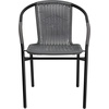 image:imageFlash Furniture Lila Modern Rattan IndoorOutdoor Stackable Dining Chairs Stacking Rattan Bistro Chairs for Patio or Restaurant Set of 4 BrownGrey