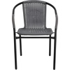 image:imageFlash Furniture Lila Modern Rattan IndoorOutdoor Stackable Dining Chairs Stacking Rattan Bistro Chairs for Patio or Restaurant Set of 4 BrownGrey