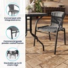 image:imageFlash Furniture Lila Modern Rattan IndoorOutdoor Stackable Dining Chairs Stacking Rattan Bistro Chairs for Patio or Restaurant Set of 4 BrownGrey