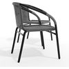 image:imageFlash Furniture Lila Modern Rattan IndoorOutdoor Stackable Dining Chairs Stacking Rattan Bistro Chairs for Patio or Restaurant Set of 4 BrownGrey