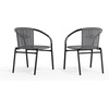 image:imageFlash Furniture Lila Modern Rattan IndoorOutdoor Stackable Dining Chairs Stacking Rattan Bistro Chairs for Patio or Restaurant Set of 4 BrownGrey