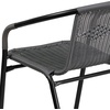 image:imageFlash Furniture Lila Modern Rattan IndoorOutdoor Stackable Dining Chairs Stacking Rattan Bistro Chairs for Patio or Restaurant Set of 4 BrownGrey