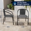 image:imageFlash Furniture Lila Modern Rattan IndoorOutdoor Stackable Dining Chairs Stacking Rattan Bistro Chairs for Patio or Restaurant Set of 4 BrownGrey