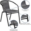 image:imageFlash Furniture Lila Modern Rattan IndoorOutdoor Stackable Dining Chairs Stacking Rattan Bistro Chairs for Patio or Restaurant Set of 4 BrownGrey