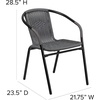 image:imageFlash Furniture Lila Modern Rattan IndoorOutdoor Stackable Dining Chairs Stacking Rattan Bistro Chairs for Patio or Restaurant Set of 4 BrownGrey