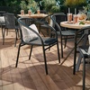 image:imageFlash Furniture Lila Modern Rattan IndoorOutdoor Stackable Dining Chairs Stacking Rattan Bistro Chairs for Patio or Restaurant Set of 4 BrownGrey