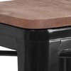 image:imageFlash Furniture Lily 24 High Backless Orange Metal Counter Height Stool with Square Wood Seat Pack of 1Black