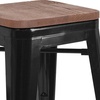 image:imageFlash Furniture Lily 24 High Backless Orange Metal Counter Height Stool with Square Wood Seat Pack of 1Black