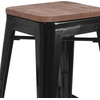 image:imageFlash Furniture Lily 24 High Backless Orange Metal Counter Height Stool with Square Wood Seat Pack of 1Black