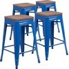 image:imageFlash Furniture Lily 24 High Backless Orange Metal Counter Height Stool with Square Wood Seat Pack of 1Blue