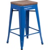 image:imageFlash Furniture Lily 24 High Backless Orange Metal Counter Height Stool with Square Wood Seat Pack of 1Blue
