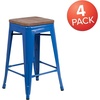 image:imageFlash Furniture Lily 24 High Backless Orange Metal Counter Height Stool with Square Wood Seat Pack of 1Blue