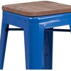 image:imageFlash Furniture Lily 24 High Backless Orange Metal Counter Height Stool with Square Wood Seat Pack of 1Blue