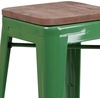 image:imageFlash Furniture Lily 24 High Backless Orange Metal Counter Height Stool with Square Wood Seat Pack of 1Green