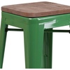 image:imageFlash Furniture Lily 24 High Backless Orange Metal Counter Height Stool with Square Wood Seat Pack of 1Green