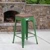 image:imageFlash Furniture Lily 24 High Backless Orange Metal Counter Height Stool with Square Wood Seat Pack of 1Green