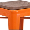 image:imageFlash Furniture Lily 24 High Backless Orange Metal Counter Height Stool with Square Wood Seat Pack of 1Orange