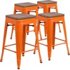 image:imageFlash Furniture Lily 24 High Backless Orange Metal Counter Height Stool with Square Wood Seat Pack of 1Orange