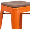image:imageFlash Furniture Lily 24 High Backless Orange Metal Counter Height Stool with Square Wood Seat Pack of 1Orange