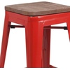 image:imageFlash Furniture Lily 24 High Backless Orange Metal Counter Height Stool with Square Wood Seat Pack of 1Red