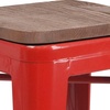 image:imageFlash Furniture Lily 24 High Backless Orange Metal Counter Height Stool with Square Wood Seat Pack of 1Red