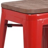 image:imageFlash Furniture Lily 24 High Backless Orange Metal Counter Height Stool with Square Wood Seat Pack of 1Red
