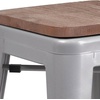 image:imageFlash Furniture Lily 24 High Backless Orange Metal Counter Height Stool with Square Wood Seat Pack of 1Silver