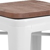 image:imageFlash Furniture Lily 24 High Backless Orange Metal Counter Height Stool with Square Wood Seat Pack of 1White