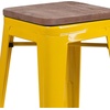 image:imageFlash Furniture Lily 24 High Backless Orange Metal Counter Height Stool with Square Wood Seat Pack of 1Yellow