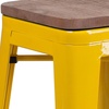 image:imageFlash Furniture Lily 24 High Backless Orange Metal Counter Height Stool with Square Wood Seat Pack of 1Yellow