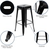 image:imageFlash Furniture Lily 30 High Metal Indoor Bar Stool in Teal  Stackable Set of 4Black