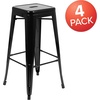 image:imageFlash Furniture Lily 30 High Metal Indoor Bar Stool in Teal  Stackable Set of 4Black
