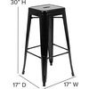 image:imageFlash Furniture Lily 30 High Metal Indoor Bar Stool in Teal  Stackable Set of 4Black