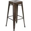 image:imageFlash Furniture Lily 30 High Metal Indoor Bar Stool in Teal  Stackable Set of 4Gun Metal