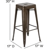 image:imageFlash Furniture Lily 30 High Metal Indoor Bar Stool in Teal  Stackable Set of 4Gun Metal