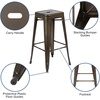 image:imageFlash Furniture Lily 30 High Metal Indoor Bar Stool in Teal  Stackable Set of 4Gun Metal