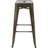 image:imageFlash Furniture Lily 30 High Metal Indoor Bar Stool in Teal  Stackable Set of 4Gun Metal