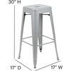 image:imageFlash Furniture Lily 30 High Metal Indoor Bar Stool in Teal  Stackable Set of 4Silver