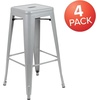 image:imageFlash Furniture Lily 30 High Metal Indoor Bar Stool in Teal  Stackable Set of 4Silver