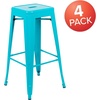 image:imageFlash Furniture Lily 30 High Metal Indoor Bar Stool in Teal  Stackable Set of 4Teal