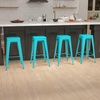 image:imageFlash Furniture Lily 30 High Metal Indoor Bar Stool in Teal  Stackable Set of 4Teal