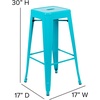 image:imageFlash Furniture Lily 30 High Metal Indoor Bar Stool in Teal  Stackable Set of 4Teal