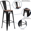image:imageFlash Furniture Lily 30 High Red Metal Barstool with Back and Wood Seat Pack of 1Black