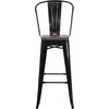 image:imageFlash Furniture Lily 30 High Red Metal Barstool with Back and Wood Seat Pack of 1Black